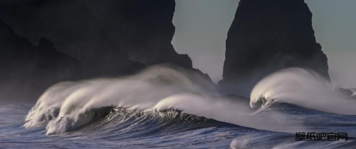 太平洋沿岸海浪风景3440x1440壁纸
