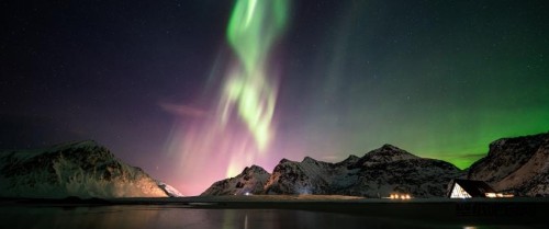 自然风景极光高清带鱼屏壁纸3440x1440