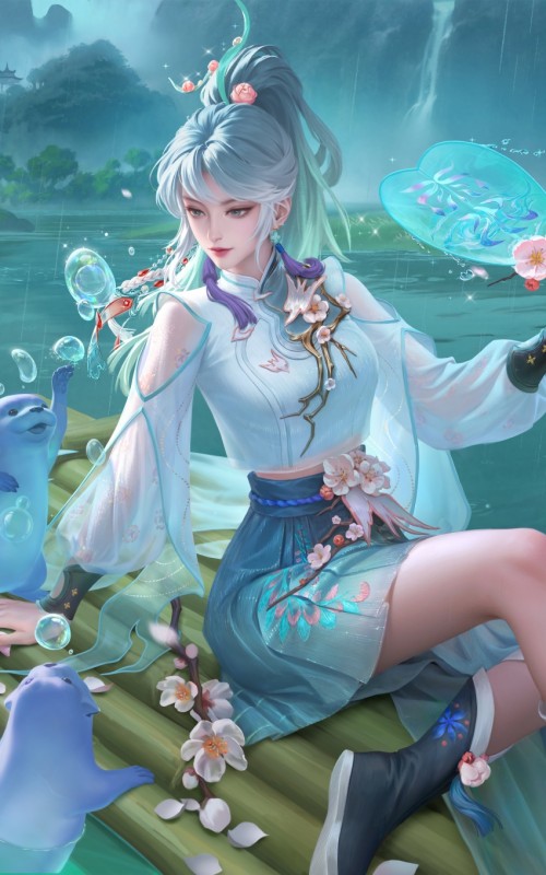 王者荣耀上官婉儿 春霖将至4k高清手机壁纸全面屏