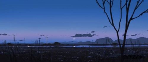 超宽屏风景插画月亮超清5K壁纸