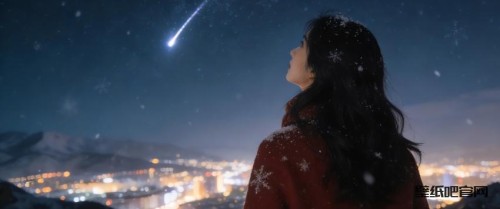 星空 一个女孩看流星