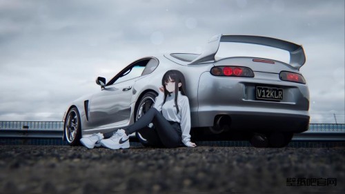 少女跑车 灰色地平线 4K动漫壁纸 3840x2160