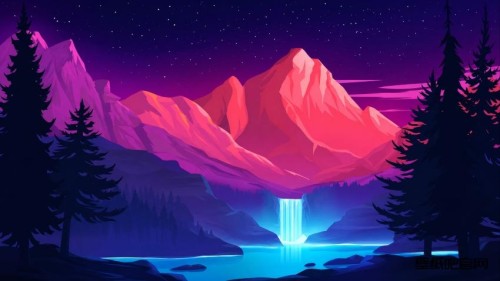 夜晚星星绘画风景壁纸3840x2160