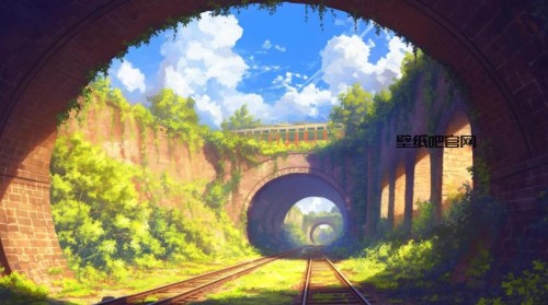 火车轨道 时光隧道4K风景壁纸4294x2400