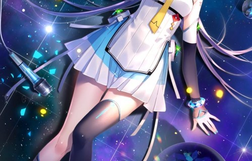 白绫 洛天依 星空小憩 4k手机壁纸竖屏