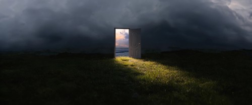 云 时空之门 光影 3440x1440带鱼屏壁纸