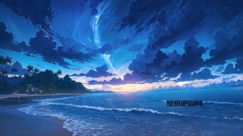 夏天海边余霞风景4K高清壁纸3840x2160