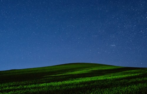 银河星空绿蓝色风景3440x1440高清壁纸