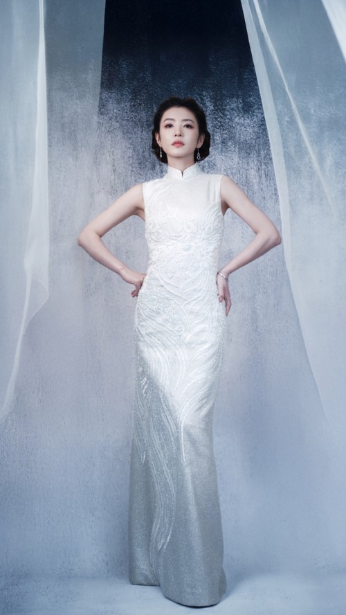 李云霄 白色礼服美女 4k高清手机壁纸竖屏