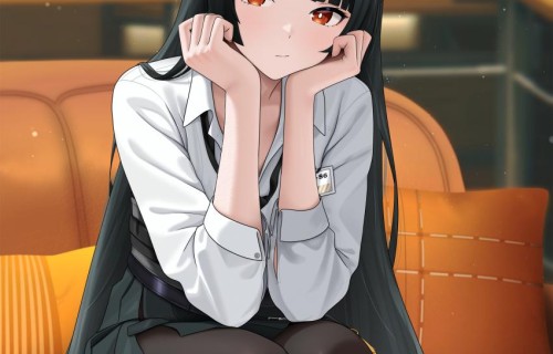 绝区零 可爱长耳朵美女 坐沙发上 双手托下巴 4k手机壁纸竖屏高清