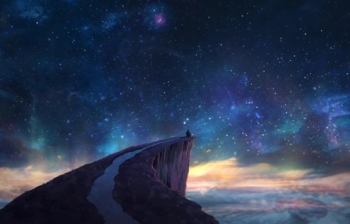 星空山顶平板风景壁纸
